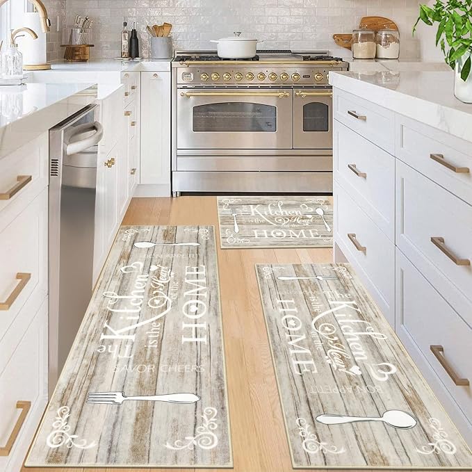 Vaukki Boho Kitchen Rug Sets 3 Pieces, Washable Kitchen Mats by Vaukki