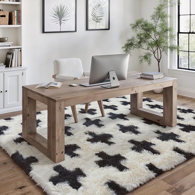 PureCozy Black and White Rug 4x6 - Image 4