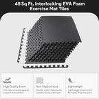 BalanceFrom Puzzle Exercise Mat 1/2" Thick, EVA Interlocking Foam Floor Tiles - Image 2