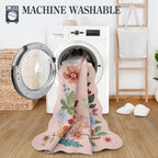 Lahome Floral Pink Rugs for Entryway, 2X3 Washable Kitchen Rug Non Slip - Image 4