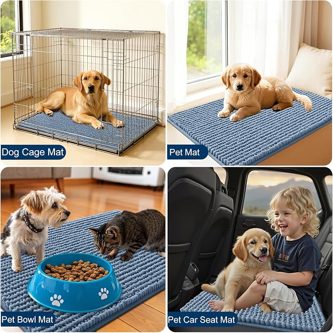 OLANLY Dog Door Mat for Muddy Paws 47x20, Ultra Absorbent Chenille Mud Doormat - Image 7
