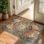 Yamaziot Washable Area Rug, 2x3 Small Entryway Rug Non-Slip Boho Vintage Rug by Yamaziot