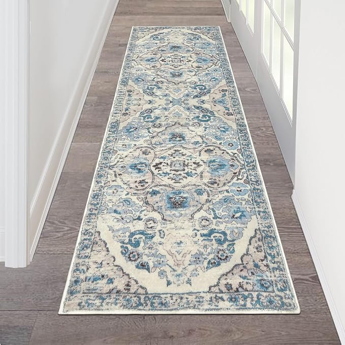 HEBE Hallway Runner Rug 2'x6' Washable Vintage Distressed Area Rugs Non Slip by HEBE