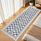 GarveeHome Runner Rug 2x10 for Kitchen Blue Contemporary Checkered Long Rug for - Image 8