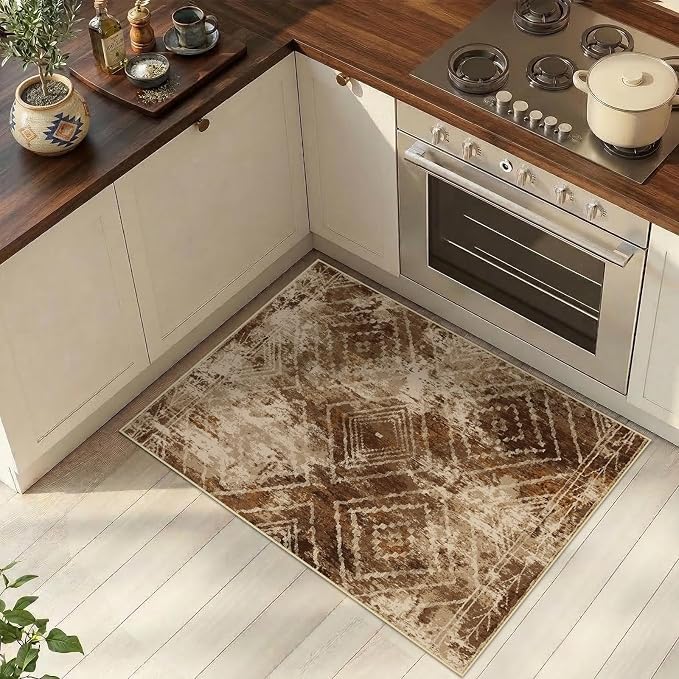 BESTSWEETIE Area Rug 2x3 Rug Machine Washable Non-Slip Low Pile Print Pattern - Image 2