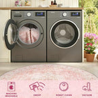 Latte&Fog Washable Pink Round Rug 6ft, Soft Cute Circle Area Rugs - Image 5