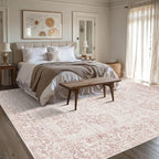 Rugxara 8x10 Pink Area Rug for Living Room & Bedroom, Large Washable Rugs for - Image 3