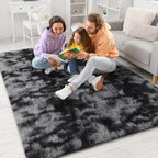 BENRON Fluffy Tie-dye Black Rugs - Image 5