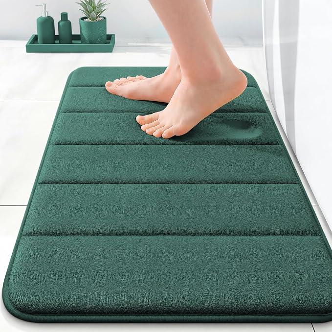 OLANLY Memory Foam Bath Mat 35x16, Super Soft Absorbent Bathroom Rugs, Quick Dry by OLANLY
