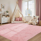 Fluffy Pink Area Rug for Bedroom Living Room Soft 8x10 Fuzzy Washable Rugs - Image 3