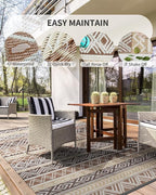 MontVoo Outdoor Rug Carpet Waterproof-Patio Rug Mat 6x9 Reversible RV Outdoor - Image 4