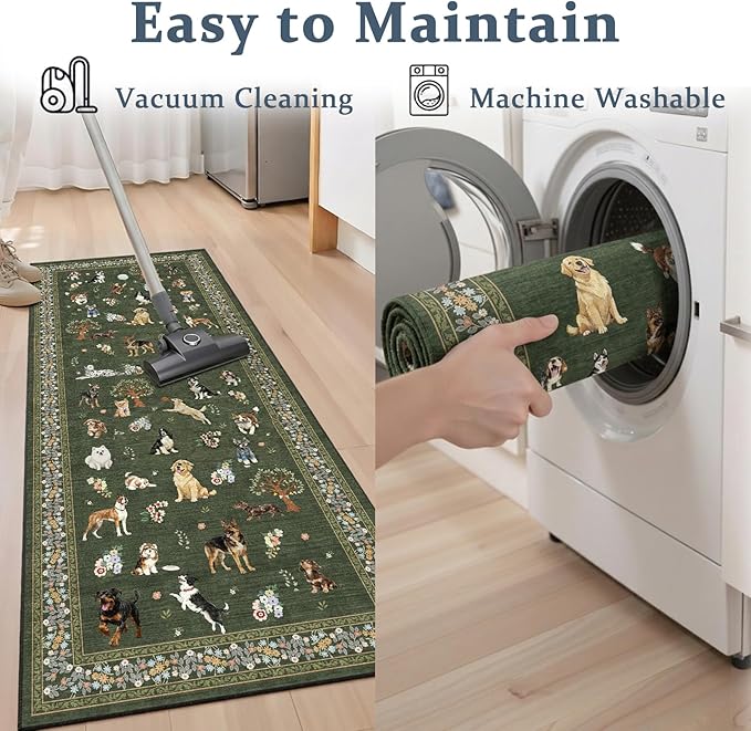 Runner Rug for Hallways Kitchen Rug 2x8, Non Slip Washable Dogs Rugs - Image 7