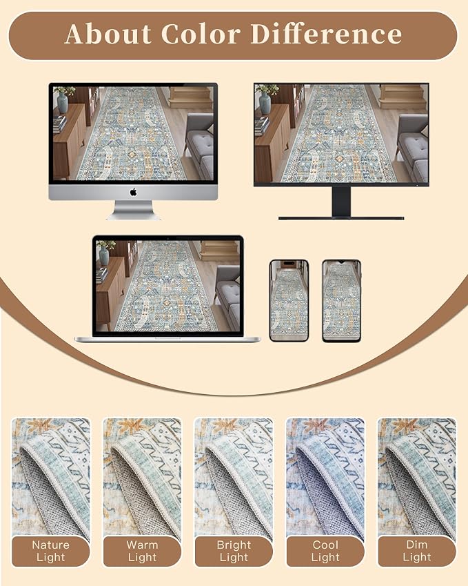 Madane Hallway Runner Rug 2x12, Extra Long Washable Runner Rugs - Image 13