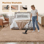 Area Rug for Living Room Bedroom: 4x6 Camel Soft Fluffy Shag Upgrade Non-Slip - Image 8