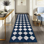 Lahome Zelie Checkered 2x8 Hallway Runner Rug, Soft Kitchen Runner Rugs Non by Lahome