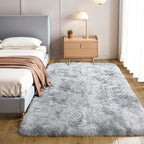 KICHOWUA Thick Area Rug Light Grey Fluffy 4x6 by KICHOWUA