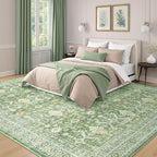 Lofus 9x12 Area Rug for Living Room, Light Green Washable Area Rugs - Image 2
