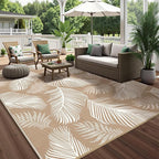 Pauwer Waterproof Outdoor Rug 9x12, Reversible Plastic Straw Patio Camping Rug - Image 4