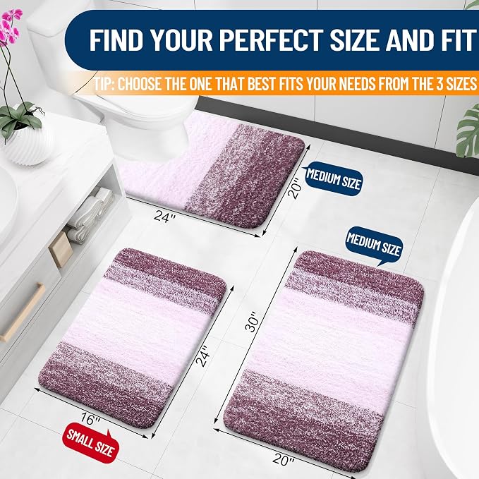OLANLY Bathroom Rugs Mat 30x20, Extra Soft Absorbent Microfiber Bath Rugs - Image 2
