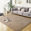 qulint 3x5 Area Rug for Bedroom, Fluffy Soft Shag Bedside Rug Fuzzy Tan Small by QULINT