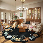 Lahome Floral Washable Round Area Rug, Soft Round Rugs 6ft Ultra-Thin Non-Slip - Image 2