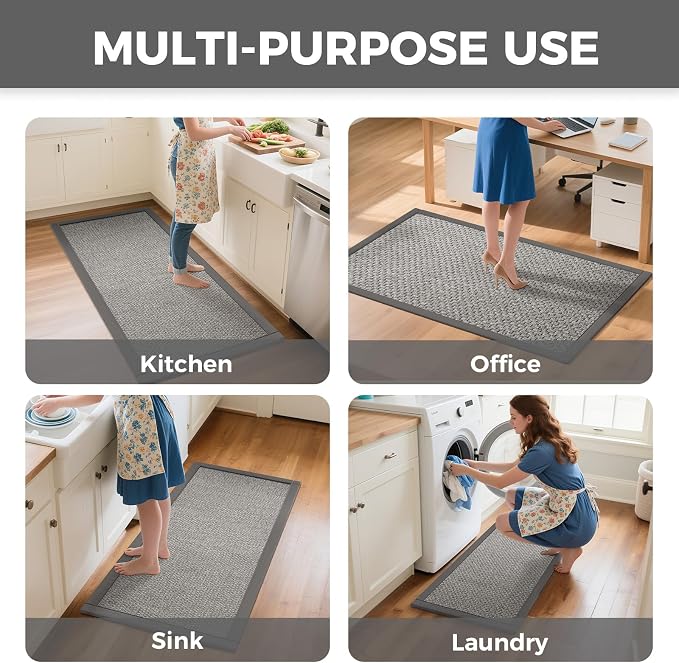 YDKGL Kitchen Rugs Mat Non Slip Washable, 0.4" Thick Anti Fatigue Cushioned - Image 9