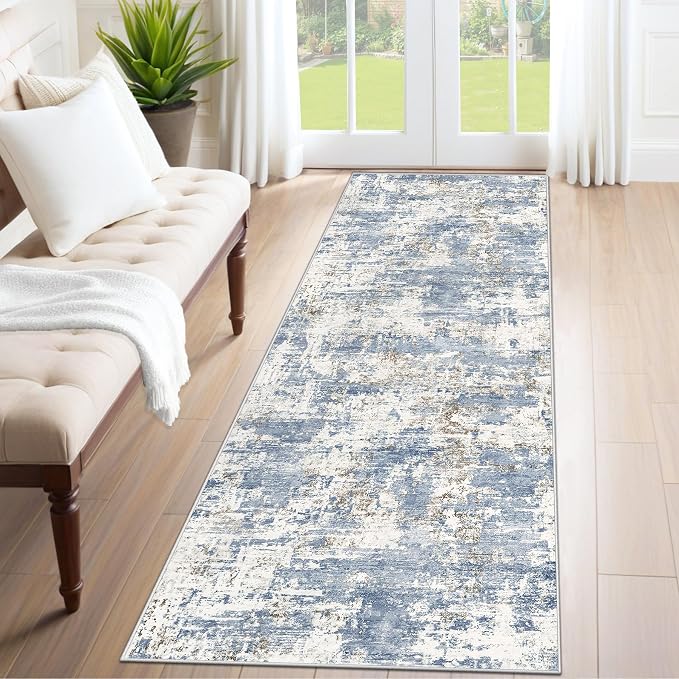 XLUEZ 2x7 Runner Rug for Hallway, Washable Modern Abstract Runner Rugs Neutral by XLUEZ