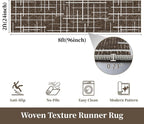 Non Slip Hallway Runner Rug 2x8, Modern Distressed Stripe, Washable Long Rug - Image 2