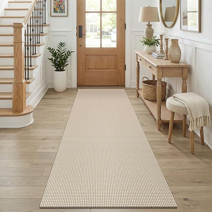 KOZYFLY Cotton Runners for Hallway 2.5'x8', Washable Runner Rug, Woven Non Slip by KOZYFLY