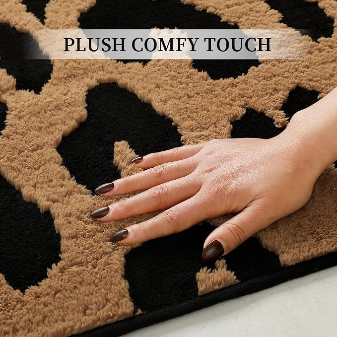 YIHOUSE 8×10 Ft Leopard Area Rugs, Washable High-Low Pile Plush Soft Rug - Image 7