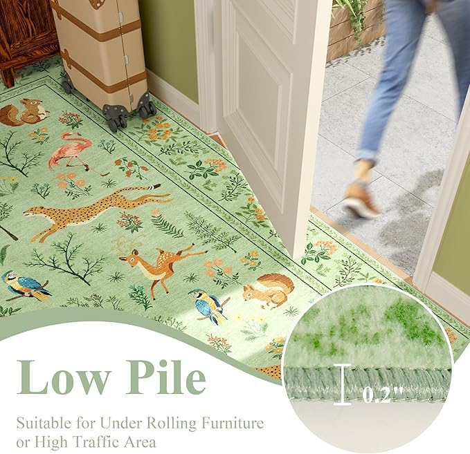 DUKINO 4x6 Rug, Washable Animal Area Rug - Image 6