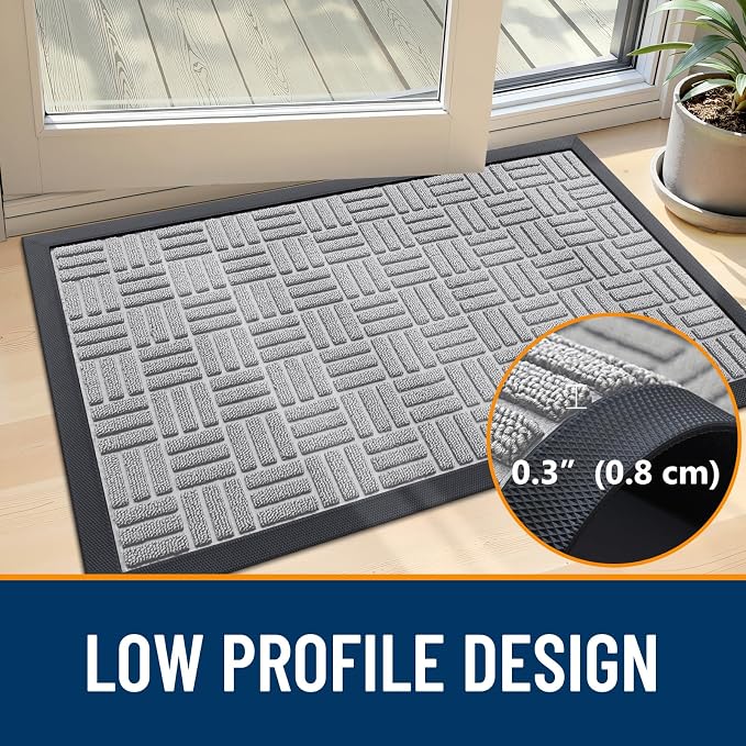OLANLY Front Door Mat Outside Entrance 47x32, Heavy Duty Sturdy Natural Rubber - Image 5