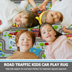Capslpad Sky Blue Car Road Kid Rug Carpet Playmat - Image 7