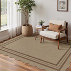 Modern Easy Jute 4x6 Outdoor Patio Rug, Washable Indoor Brown Kitchen Rugs - Image 7