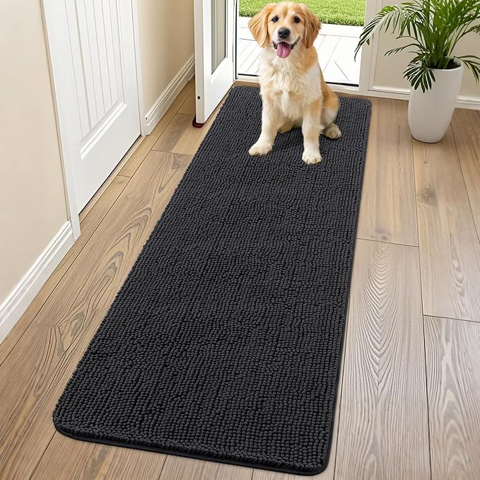 Smiry Dog Door Mat for Muddy Paws 70x24, Absorbent Dirt Trapper, Non-Slip by Smiry