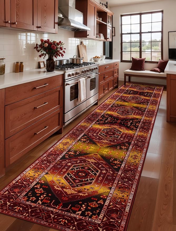SERISSA Runner Rug for Hallways, Extra Long Boho Rug Ultra Soft Vintage Rustic - Image 2
