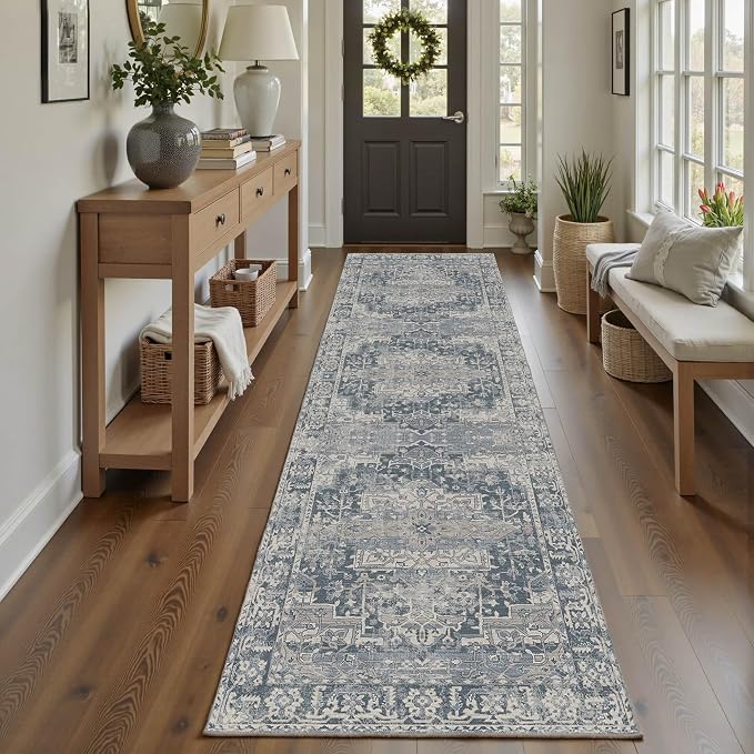Rugxara 2'6''x8' Runner Rug, Washable Kitchen Rugs, Non Slip Low Pile Area Rug - Image 3