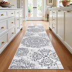 HEBE Hallway Runner Rug 3'x12' Washable Vintage Distressed Area Rugs Non Slip - Image 7
