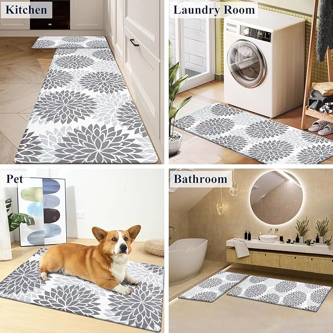 HEBE Anti Fatigue Kitchen Rugs Sets of 2, Non Slip Kitchen Mats - Image 2