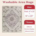 SERISSA Boho 8x10 Area Rugs, Washable Vintage Large Living Room Rug Non-Slip - Image 2