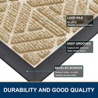 Smiry Front Door Mat Outside Entrance, Heavy Duty Sturdy Natural Rubber Doormat - Image 4