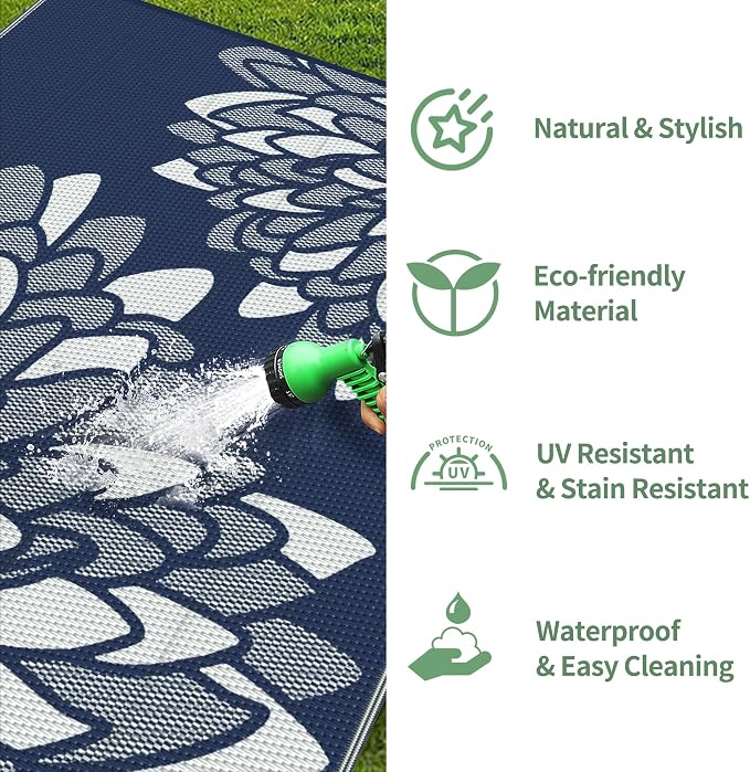GENIMO Outdoor Rug 6' x 9' Waterproof - Image 6