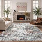 8x10 Area Rugs for Living Room, Abstract Modern Washable Rug, Indoor Soft by Carpelux