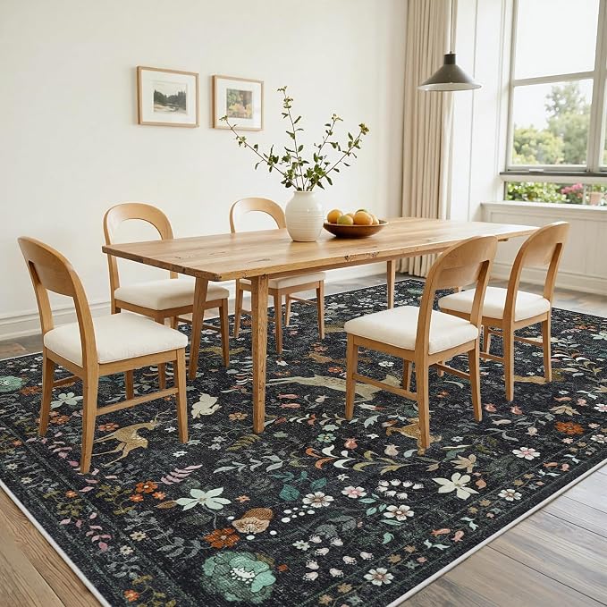 9x12 Area Rugs Washable Rug: Large Boho Living Room Rug Soft Non-Slip Low Pile - Image 6