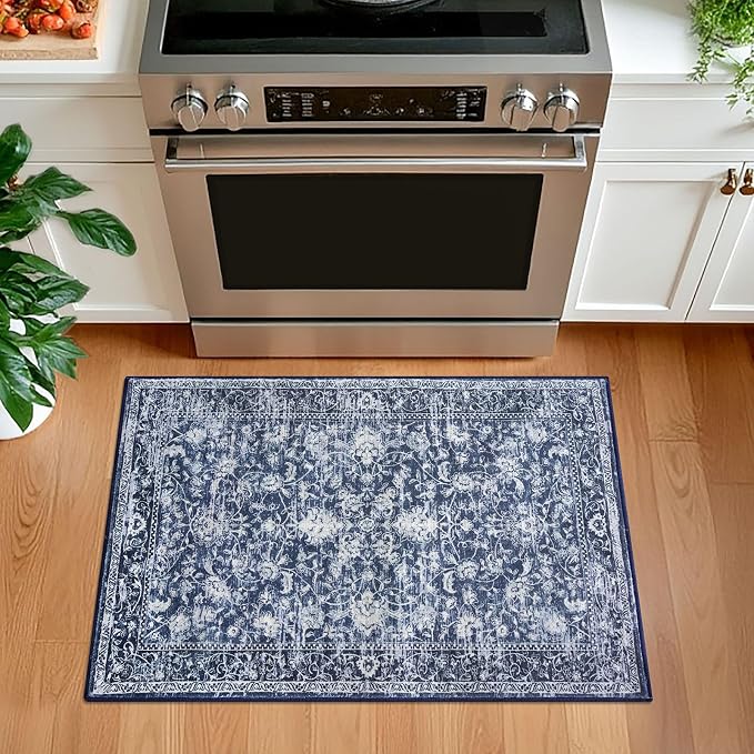 KILOCOCO Small Area Rug 2x3 Entryway Rugs Printed Vintage Floral Machine - Image 8