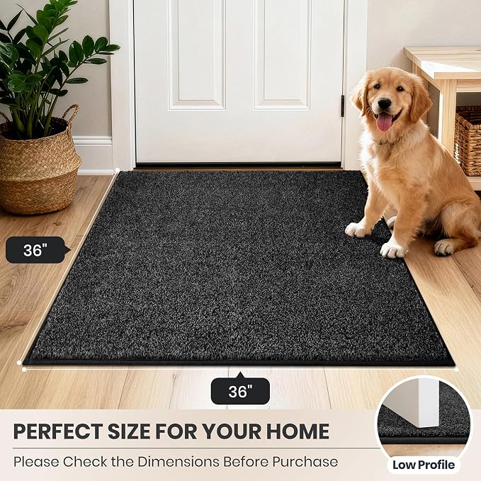 PURRUGS Dirt Trapping Door Mat 36" x 36", Non-Slip Machine Washable Entryway Rug - Image 8