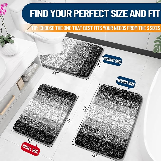OLANLY Small Bathroom Rugs Mat 24x16, Extra Soft Absorbent Microfiber Bath Rugs - Image 2