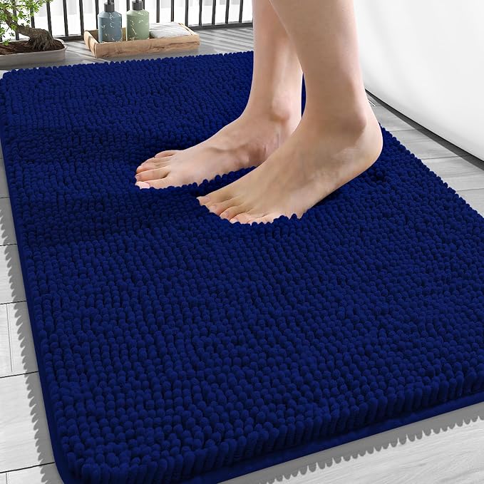 OLANLY Bathroom Rugs 34x21, Extra Soft Absorbent Chenille Bath Rugs, Rubber by OLANLY