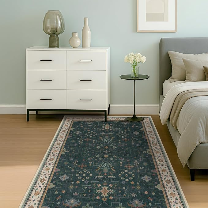 Hazo Haus Dark Green Oushak 5x7 Living Room Rug - Image 8