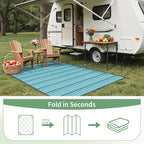 GENIMO Outdoor Rug for Patio Clearance, Lightweight Waterproof RV Camping Mat - Image 7